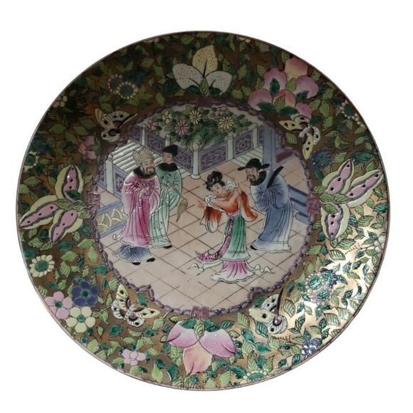 Asian Porcelain Hand Painted Plate - Picture 1 of 6